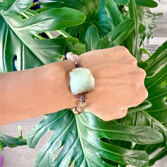 Chrysoprase, Agate, Hematite & Amazonite Bracelet (one) - Picture 5 of 6